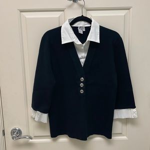 Worth Collection Sweater with detachable Dickie and Cuffs